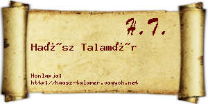 Haász Talamér névjegykártya